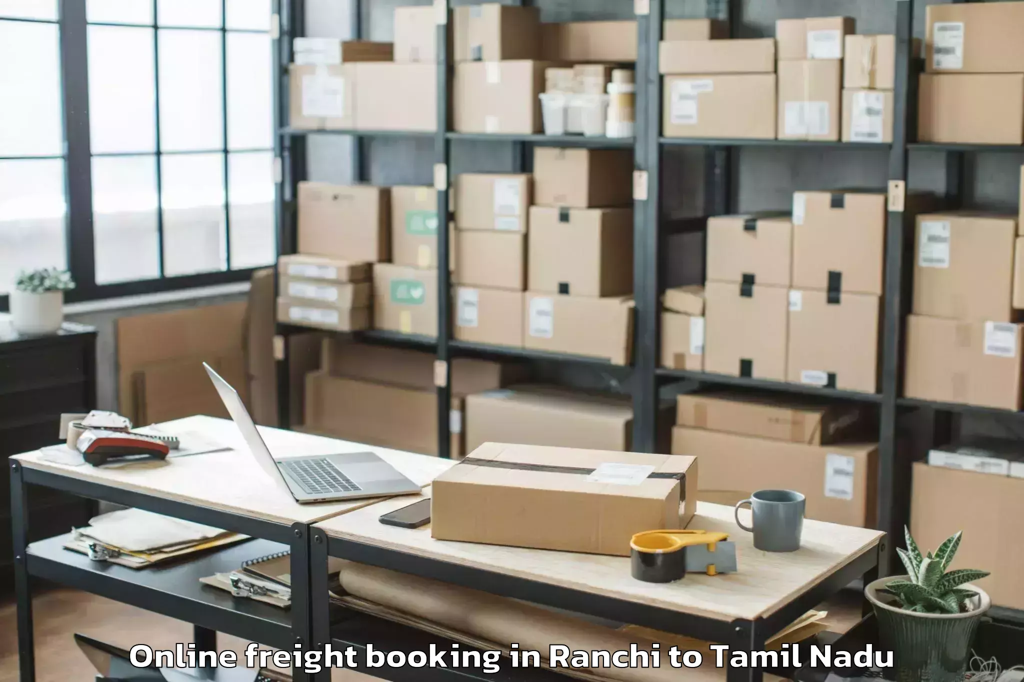 Trusted Ranchi to Valangaiman Online Freight Booking